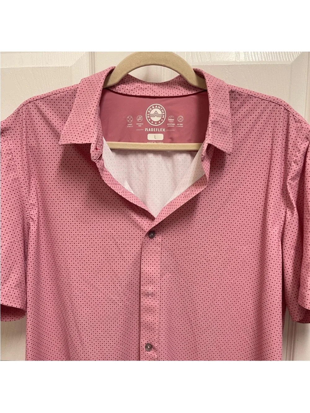 Flag & Anthem Men’s Pink Button Down Shirt. Sz Large - Picture 6 of 10